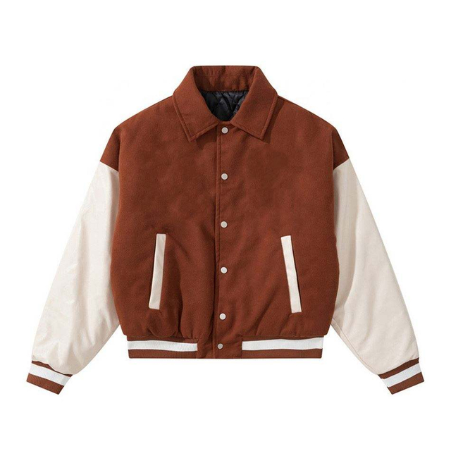 Oem Manufacturer Custom Men'ss Chenille Embroidery Pattern Baseball Vintage Patchwork Color Coat Jacket