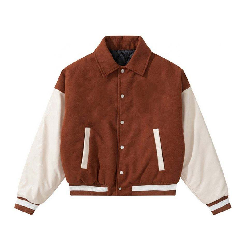 Oem Manufacturer Custom Men'ss Chenille Embroidery Pattern Baseball Vintage Patchwork Color Coat Jacket