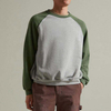 OEM Manufacturer Custom Men Crew Neck Color Block Sweatshirt Ribbed Cuffs Raglan Sleeve Split Color Sweatshirt