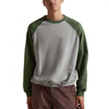OEM Manufacturer Custom Men Crew Neck Color Block Sweatshirt Ribbed Cuffs Raglan Sleeve Split Color Sweatshirt
