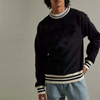 OEM Manufacturer Custom Men Crew Neck Sweatshirt Striped Ribbed Cuffs Bottom Collar Cotton Plain Sweatshirts For Men
