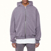 OEM Manufacturer Custom Men Oversized Vintage Wash Cotton Zip Up Hoodie Sweatshirts With Double Zippers
