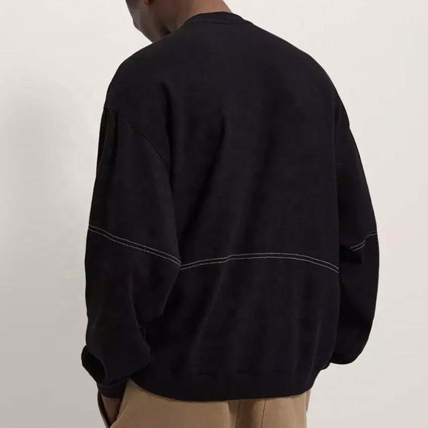 Camiseta en blanco del llano francés de la calle de la moda de Terry del jersey largo de la manga de los hombres del fabricante del OEM