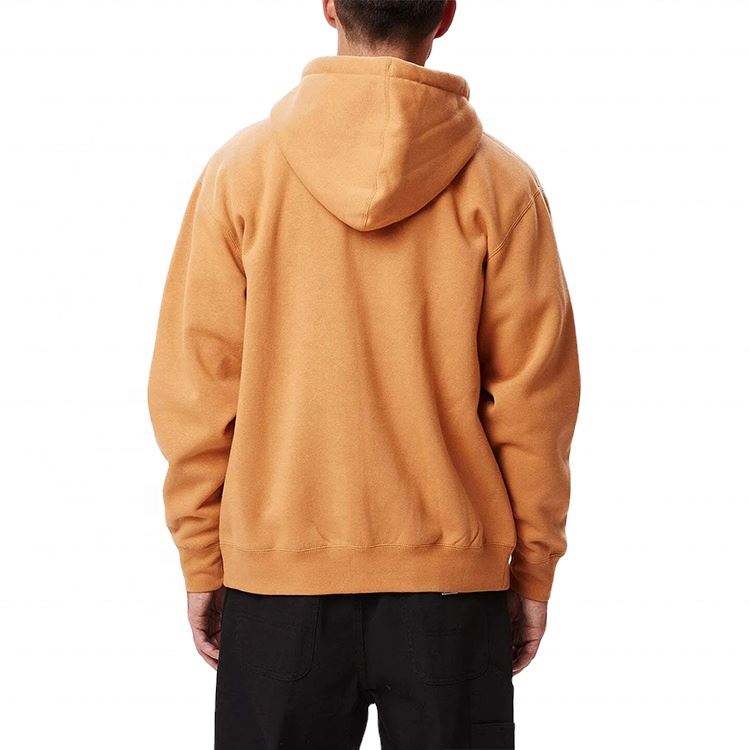 OEM Manufacturer Wholesale Zipper Up Fleece Hoodies Regular Fit Men Plain Blank Brown Fleece Sweatshirt Hoodies