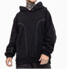 Pengilang OEM Custom Heavyweight Cotton 460gsm Perancis Terry Contress Stitching Hoodies Dengan Butang Hood