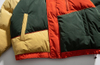 OEM Manufacturer Custom Men's Down Stand Collar Collared Color Patchwork Loose Cotton Coat Jacket