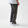 OEM Manufacturer Custom Oversized Mens Cotton Vintage Washed Black Sweatpants With Slit Bottom