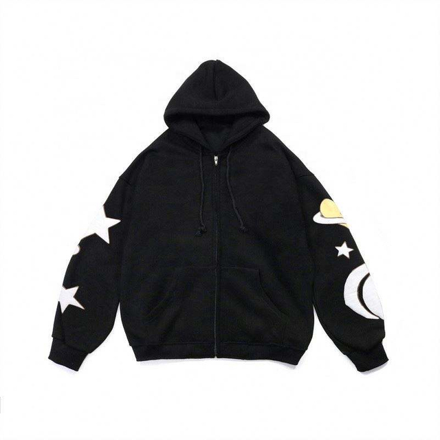 OEM -valmistaja Custom Men's Star Print Zipper -huppari pitkähihainen villapaita