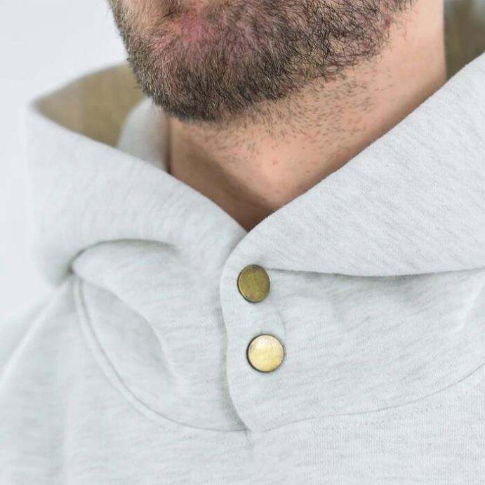 OEM-Hersteller kundenspezifische Druckknopf-Herren-Hoodies aus 100 % schwerer Baumwolle, schlichter Pullover, übergroße Hoodie-Kleidung