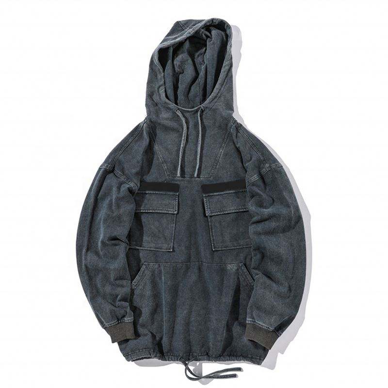 OEM Manufacturer 2022 Wholesale Men's Blank Pullover Vintage Acid Wash Hoodies Custom Logo