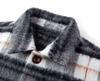 Oem Manufacturer Customized Anti Wool Plaid Applique Men's Coat Casual Loose Plus Size Jacket