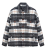 Oem Manufacturer Customized Anti Wool Plaid Applique Men's Coat Casual Loose Plus Size Jacket