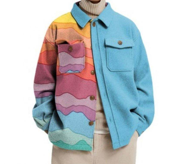 OEM Manufacturer Custom Men's Coats Casual Fashion Coat Color Printed Unisex Top Men Clothing Jacket