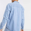 OEM Manufacturer Wholesale Mens Clothing Shirts Long Sleeve Denim Shirt Washed Blue Button Up Men Overshirt