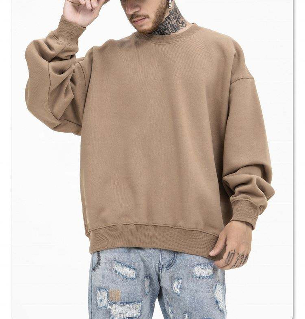 OEM Manufacturer Fashion Drop Shoulder White Sweatshirt Cotton Plain Crewneck Embroidery Hoodie Blank Black Pullover Sweatshirt