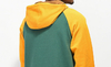 OEM Manufacturer Men Customized High Quality 100 Cotton Yellow Green Color Block Blank Hoodies Sweatshirt