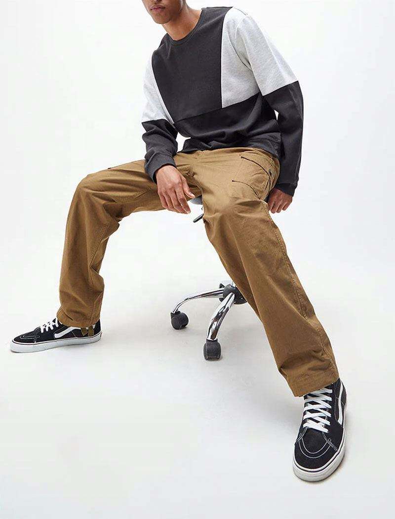 OEM 제조업체 맞춤형 남성용 컬러 블록 크루 넥 더블 스티치 스웨트 셔츠 대비 컬러 오버 사이즈 스웨트 셔츠
