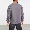 OEM Manufacturer Custom New Fashion Men Contrast Pu Leather Pocket Oversized Fleece Cotton Sweatshirts Pullover