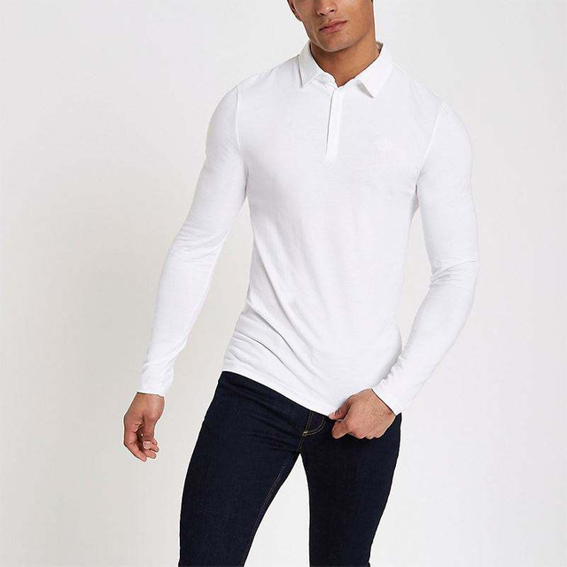 Factory Custom Satis Polo Shirt solidum album Long Sleeve Slim Fit Mens Polo shirt