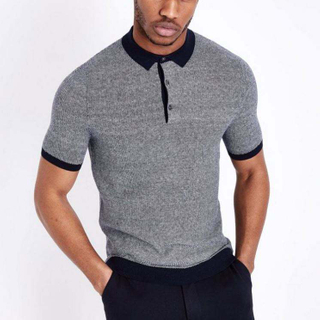 100% Cotton Fashion Knitted Mens Polo T Shirt