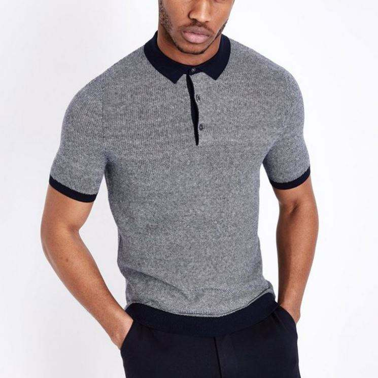 Tanda da polo da uomo al 100% in cotone a maglia