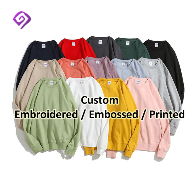 Dropshipping Manufacturer Wholesale Supplier Private Label Custom Letter Embroidery Printing Crew Neck Mens Sweatshirts