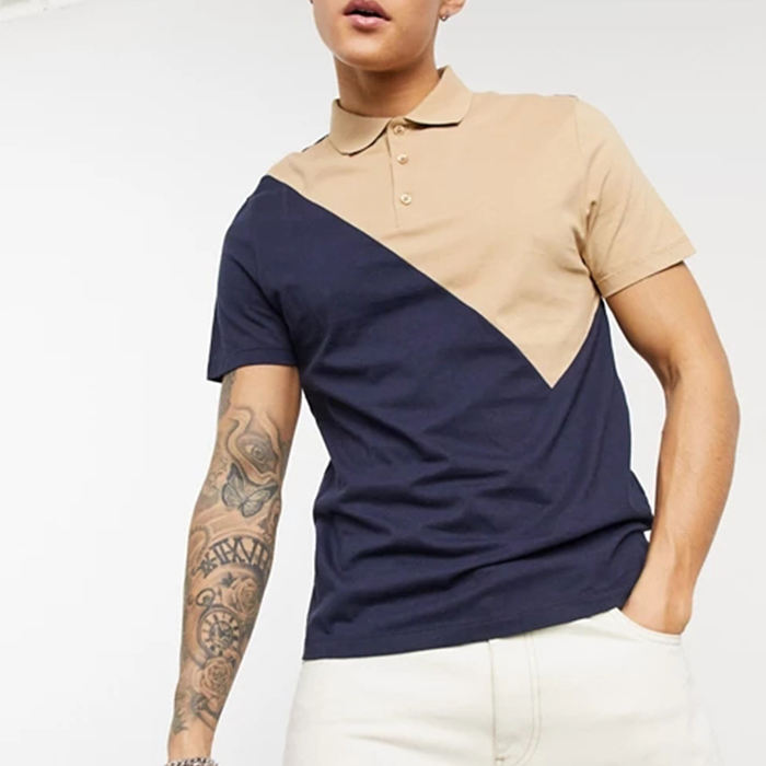 Hotselgende golfpoloskjorter for menn Kortermet farge Nlock Ribbede mansjetter Polo T-skjorte for menn