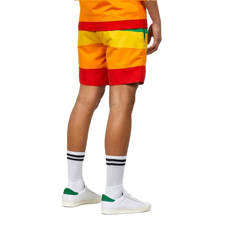 OEM 100% Polyester Herr Color Block Shorts Custom Rainbow Shorts