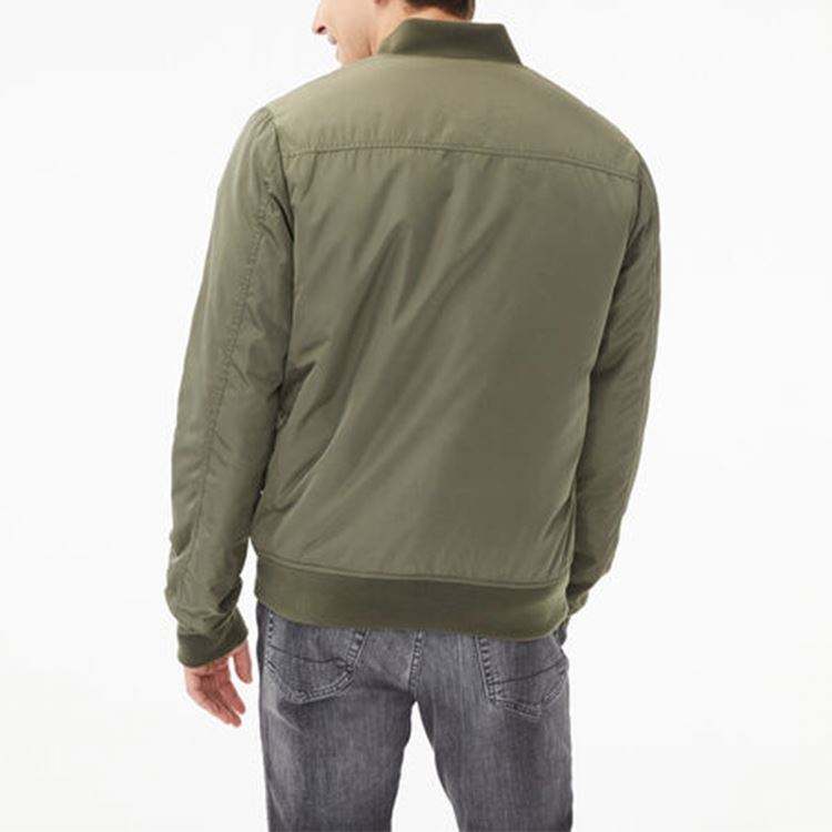 Lated Design Plain Color Jackets For Men Casual Zipper Front Ribbed Trim Spring Wear Biker Jacket