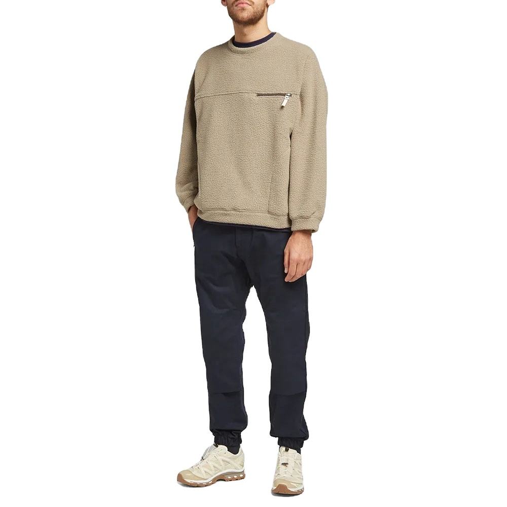 Custom Design Mens Pullover Crewneck Sherpa Fleece Plain Sweatshirts