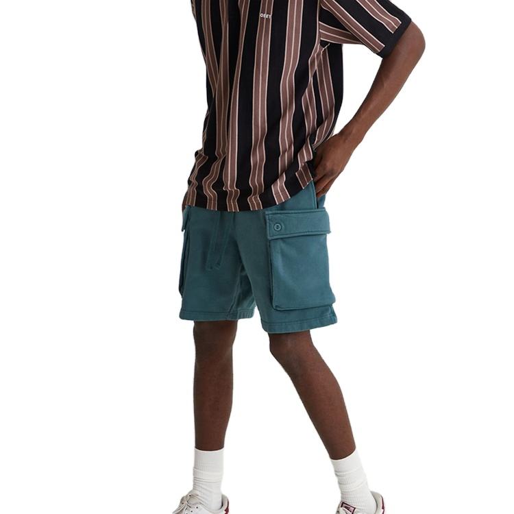 ฤดูร้อนผู้ชายออกแบบเสื้อผ้ากางเกงขาสั้นที่กำหนดเองโพลีเอสเตอร์ขนแกะกางเกงคาร์โก้เหงื่อ