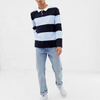 Embroidery Logo Long Sleeve Rugby Stripe Men Polo Shirt