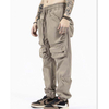 New Trend Cargo Pants Men Solid Color Oversized Jogger Pants Drawstring Waist Utility Pockets Tactical Pants