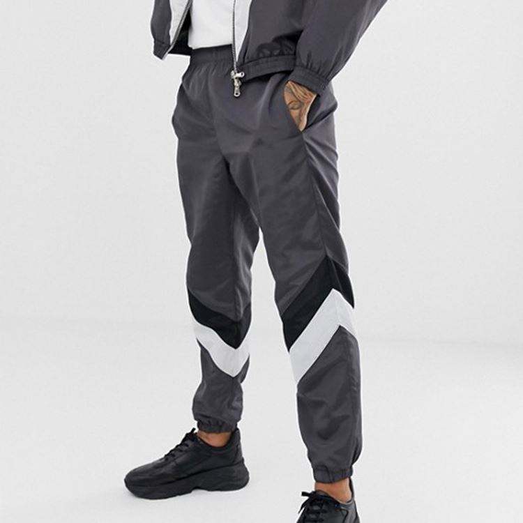 Custom Tracksuit Nylon Ripstop Contrast Stripe Jogging Suits Wholesale