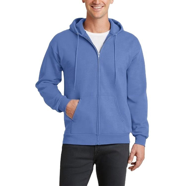 Anpassad 100% bomullsherrens tomma zip upp hoodie full zippad frontjacka