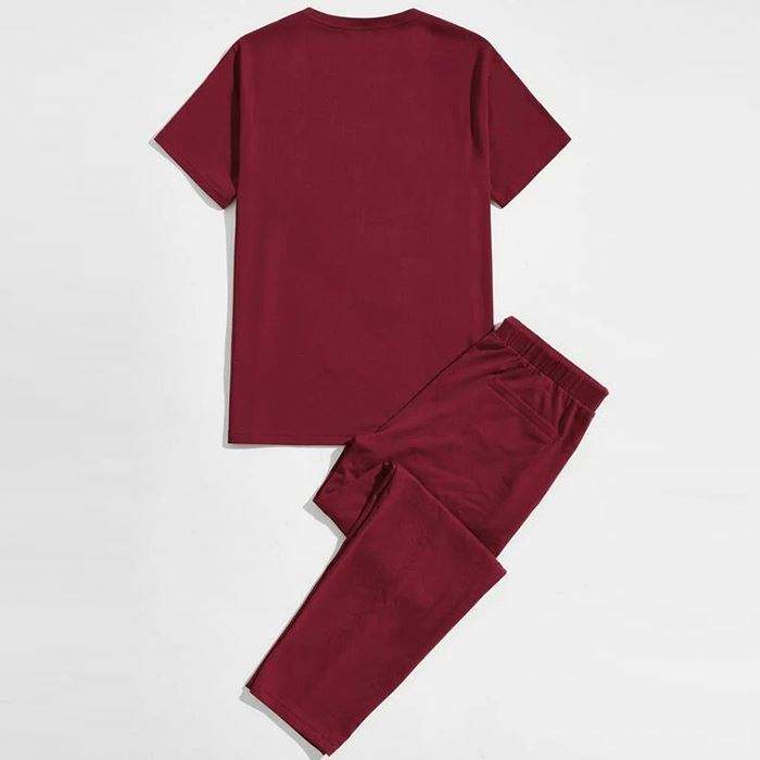 New Fashion Tracksuits 2021 Seam Front Detail Solid Color Men Summer Tracksuit Set