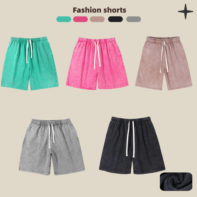 Ulična odjeća unisex 100% pamučna vintage labava fit snijeg pranje prilagođenih logotipa muške kratke hlače