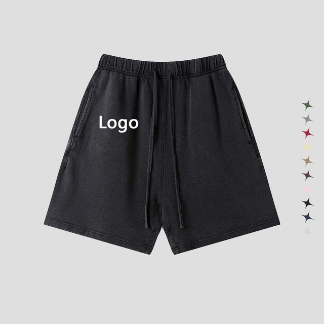 K1159 Running Acid Washed Sweat Shorts