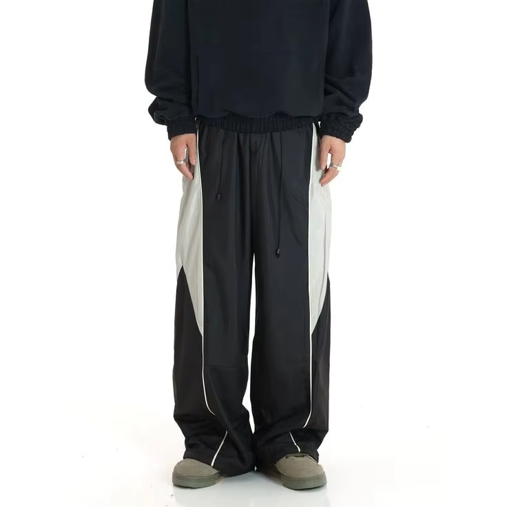Custom Loose Fit Waterproof Nylon Fabric Utility Joggers Casual Streetwear Cargo Pants Contrast Retro Style Sport Pants