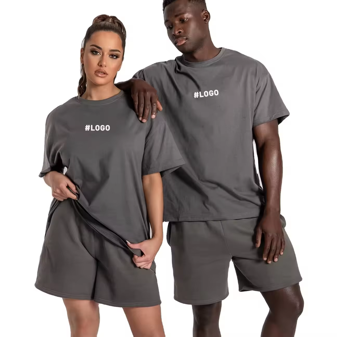 OEM Custom Heavyweight Cotton Jogging Sportswear Gym Tracksuit Streetwear Two Piece Short Men's Sets