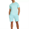 Streetwear Washed Distressed Embroidery Unisex Mens Summer 2 Piece Men T-shirt And Shorts Set