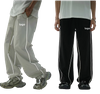Custom Loose Fit Waterproof Nylon Fabric Utility Baggy Pants Casual Trousers Reflective Piping Striped Track Running Pants