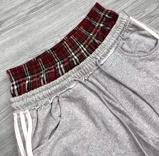 Customized Three Stripe Double Waist Sports Sweatpants Pure Cotton Street Style Straight Men's Trousers