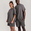 OEM Custom Heavyweight Cotton Jogging Sportswear Gym Tracksuit Streetwear Two Piece Short Men's Sets