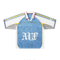 Polyester Mesh Fabric Splicing Technique Retro Soccer Jersey Custom Logo Sublimation Soccer Jersey T Shirts Camisas