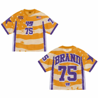 Custom Sublimation Men Cropped Boxy Retro Mesh Oversized American Football Jersey Supplier