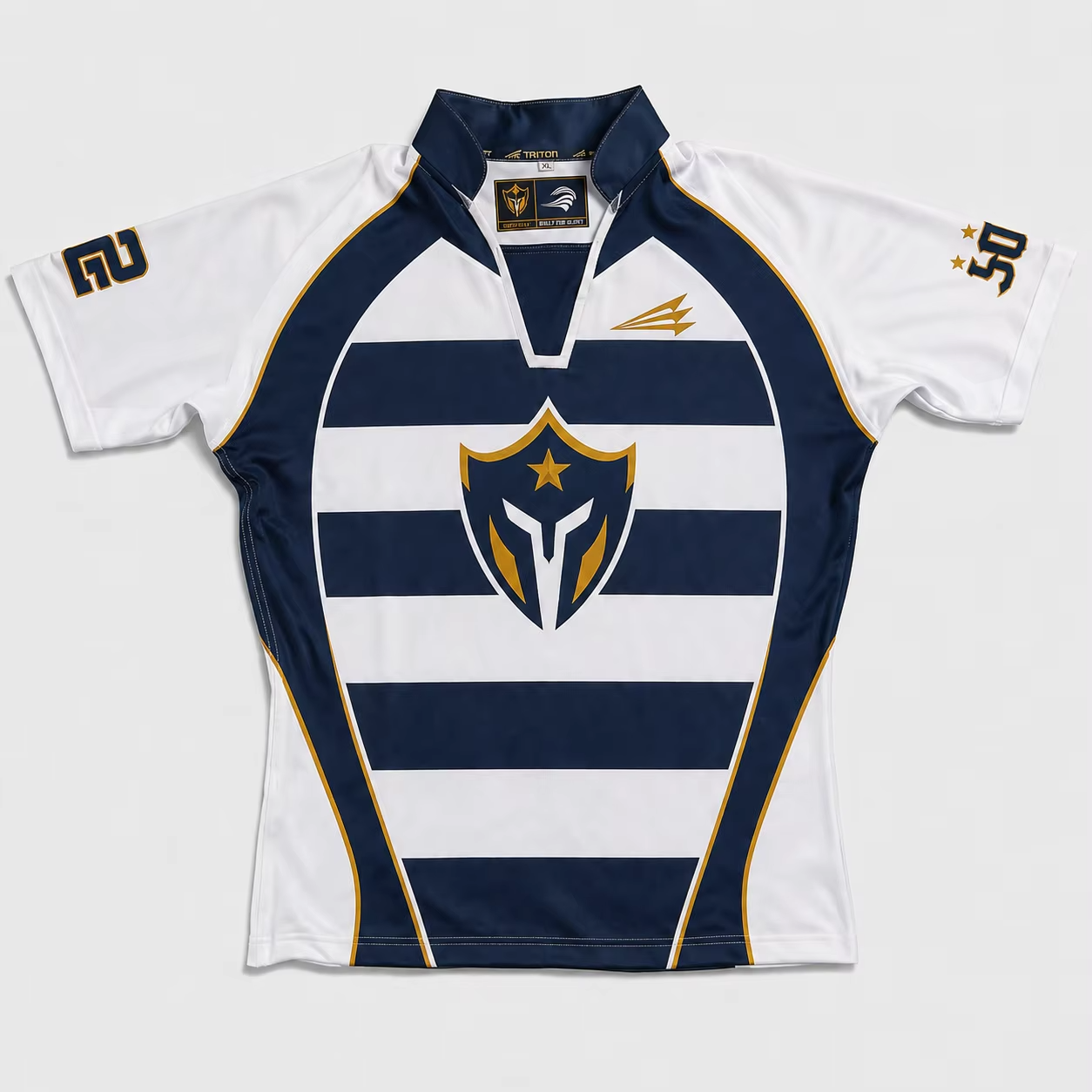 Customized Sublimated Polo Rugby Jersey V-Neck Stand-up Collar Graphic Printed Training Professional Competitions Rugby Jersey