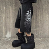 Custom Vintage Streetwear DTG Printed Men Heavyweight 100% Cotton Mid Waist Double Waisted Baggy Sunfaded Wide Leg Shorts