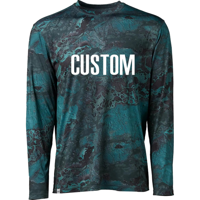 Sublimation Print Pockets Pfg Performance Vented Uv Protection Long Sleeve Custom Wholesale Upf50 Camo Fishing Shirts for Mens