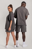 OEM Custom Heavyweight Cotton Jogging Sportswear Gym Tracksuit Streetwear Two Piece Short Men's Sets